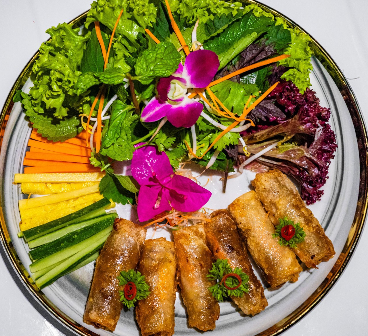 Vietnamese fried springrolls with Shrimp